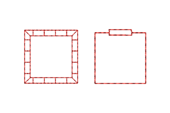 Download 2 Square Frame Redwork Outline Borders - Border Collection